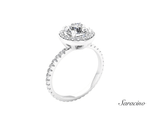 1.2ct Round Diamond Engagement Ring w Halo & Full Diamond Band