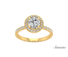 1.2ct Round Diamond Engagement Ring w Halo & Full Diamond Band