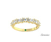 Scattered Baguette and Round Diamond Wedding Band Yellow Gold