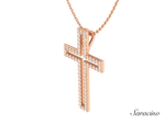 Outline Diamond Cross Pendant