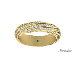 Slanted Diamond Wedding Band Yellow Gold