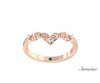 Stackable Diamond Leaf Wedding Band Rose Gold