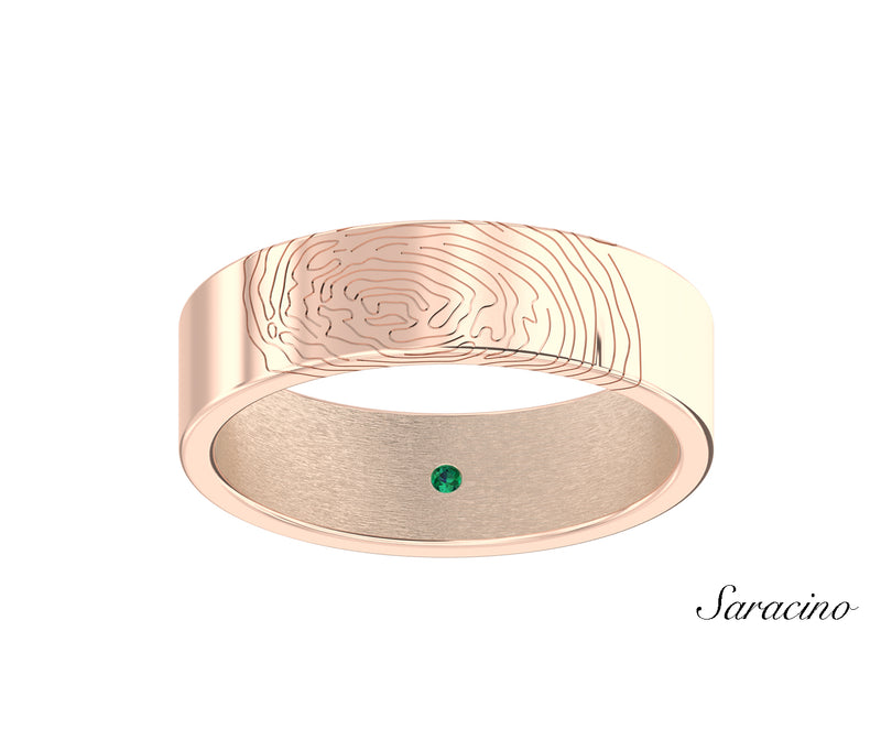 Thumbprint Wedding Band Rose Gold