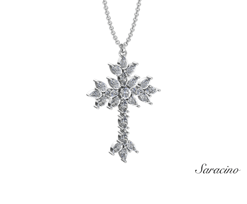 Tree of Life Diamond Cross Necklace
