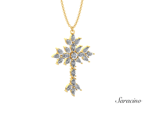 Tree of Life Diamond Cross Necklace