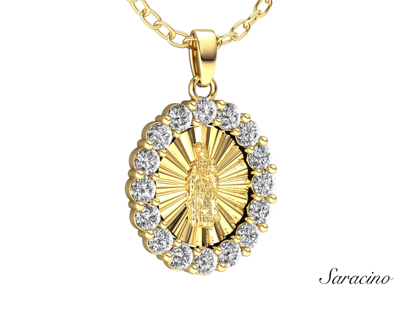 Diamond Radiant Mary Pendant