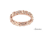 Twisted Diamond Wedding Band Rose Gold