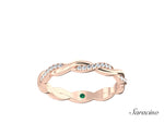 Twisted Half Diamond Wedding Band Rose Gold