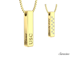 USC Diamond Grad Pillar Necklace Yellow Gold