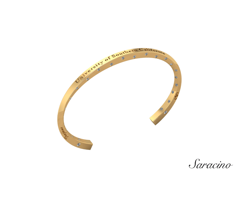 USC Diamond Grad Bangle 14K Yellow Gold