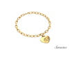 USC Diamond Heart Charm Bracelet in 14K Yellow Gold
