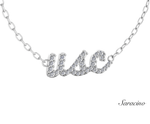 USC Diamond Name Necklace 14K White Gold