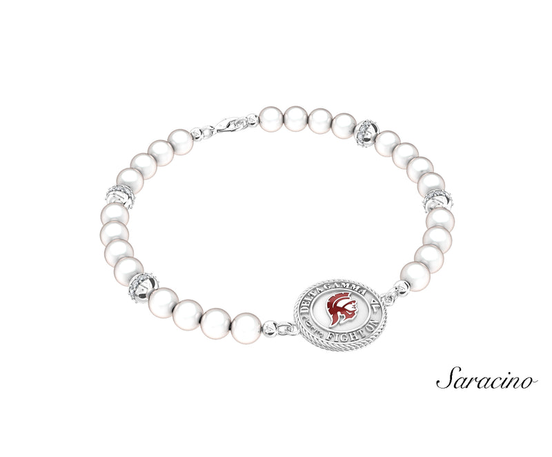 USC Delta Gamma Pearl Bracelet White Gold