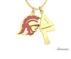 USC Delta Gamma Trojans Enamel Charm Necklace Yellow Gold