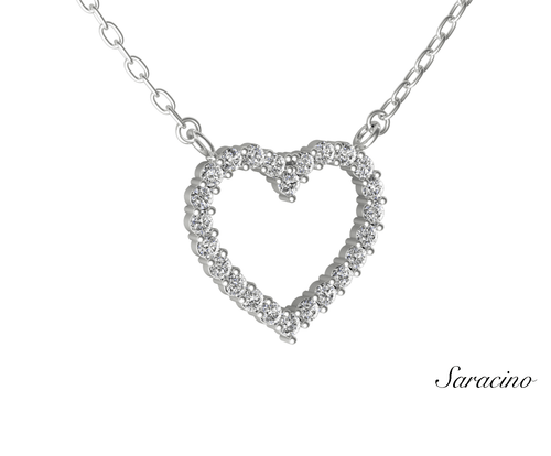 Diamond Heart Silhouette Necklace