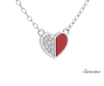 Enamel and Diamond Heart Necklace