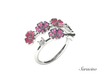Enamel and Sapphire Flower Ring