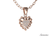 Fluted Diamond Heart Pendant