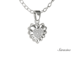 Fluted Diamond Heart Pendant
