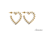 Heart Pearl Huggie Earrings