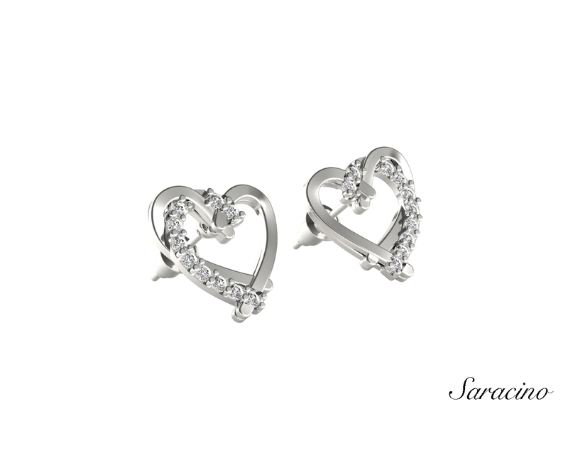 Pretzel Diamond Heart Earrings