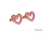 Sapphire Swan Heart Earrings