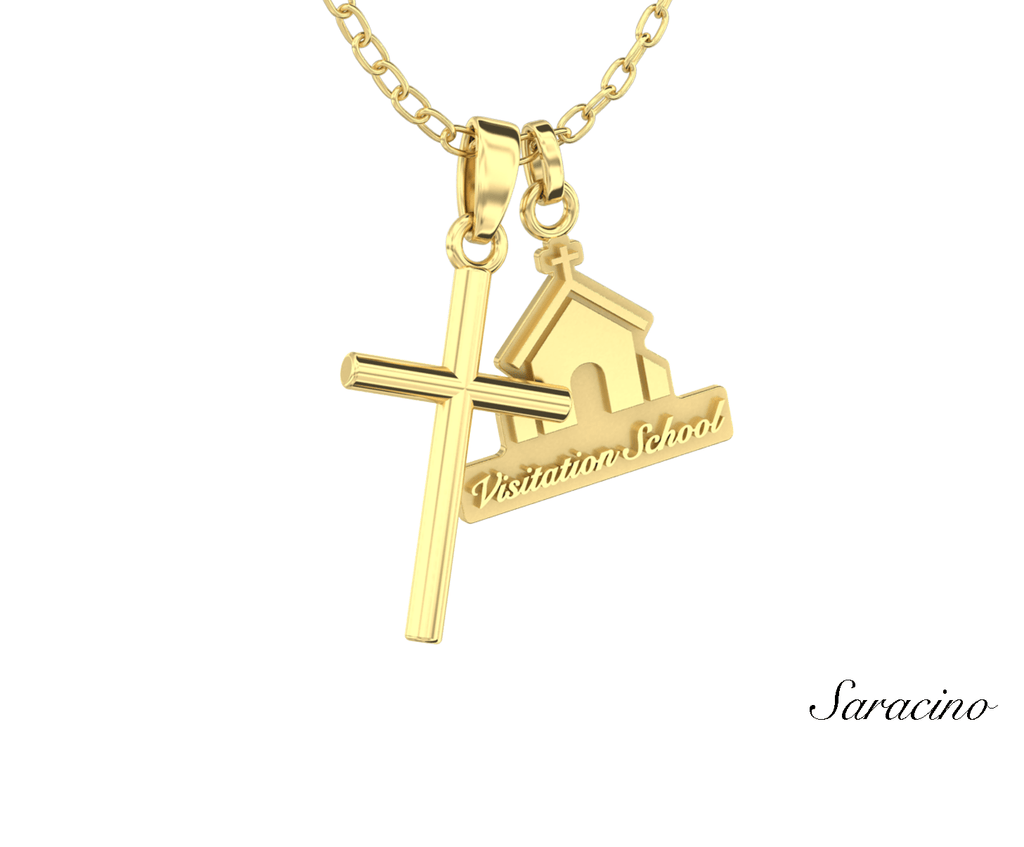 Visitation Church Charm 14K Gold Jewelry