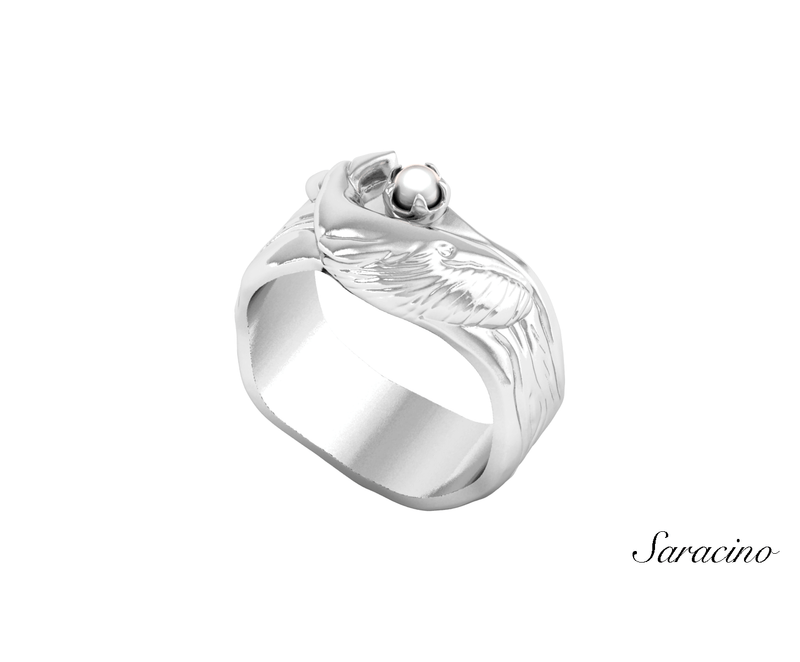 Whale Pearl Ring