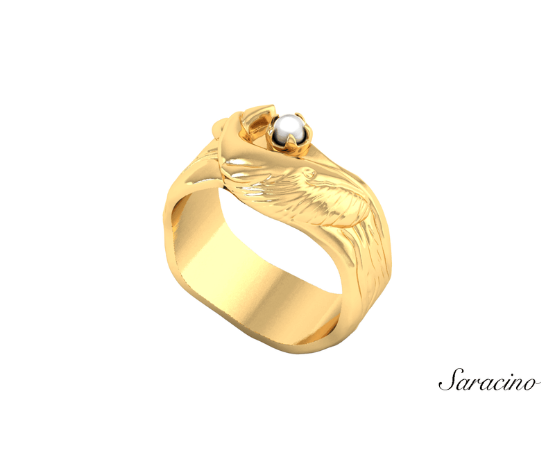 Whale Pearl Ring
