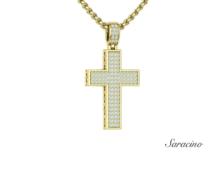 Box Cross Diamond Pendant