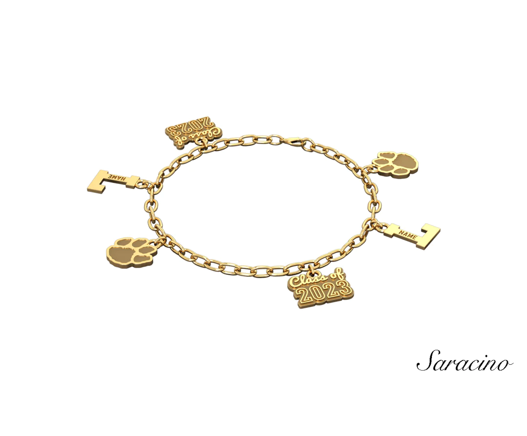 custom Loyola graduate gold bracelet