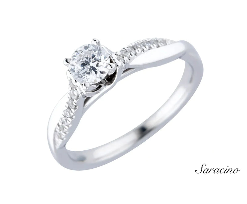 white gold engagement ring with diamond