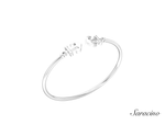 Anchor Bangle Bracelet in White Gold