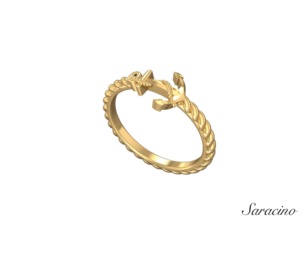 Anchor Rope Ring in Yellow Gold