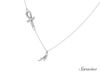 Ankh Cross Necklace w Initial Pendant in White Gold