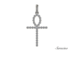 Ankh Cross Diamond Pendant in 14K White Gold