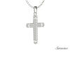 Arrowed Diamond Cross Pendant 14K White Gold