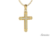 Arrowed Diamond Cross Pendant 14K Yellow Gold