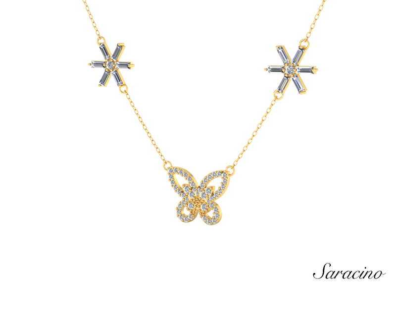 Butterfly Burst Diamond Necklace