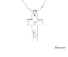 Butterfly + Flower Cross Pendant 14K White Gold