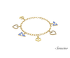 CYC Diamond Heart Charm Bracelet 14K Yellow Gold