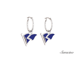 CYC Enamel Huggie Earrings White Gold