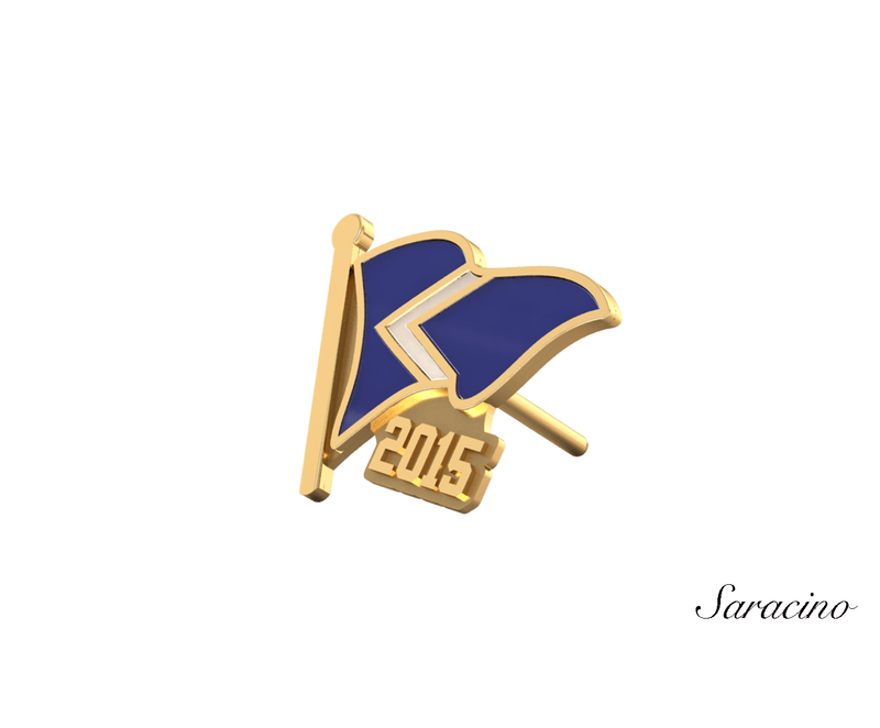 CYC Enamel Lapel Pin Yellow Gold