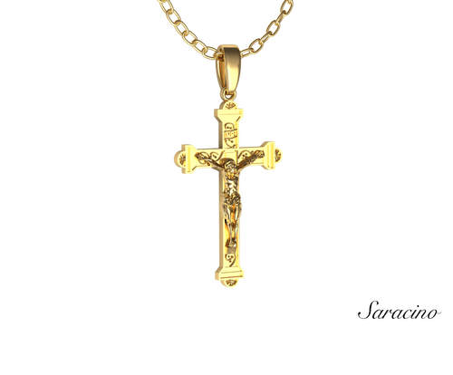 Classic Crucifix Pendant in 14K Yellow Gold