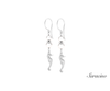 Gold Seahorse Dangle Earrings w Pearls White Gold