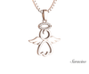 Diamond Silhouette Angel Necklace 14K Rose Gold