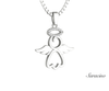 Diamond Silhouette Angel Necklace 14K White Gold