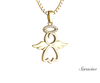 Diamond Silhouette Angel Necklace 14K Yellow Gold