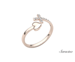 Diamond Cross + Heart Ring