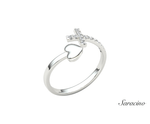 Diamond Cross + Heart Ring